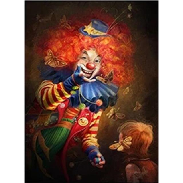 5D Diy Diamond Painting Humorous Clown Embroidery Full Round Drill Cross Stitch Kits Mosaic Pictures Handmade Home Decor