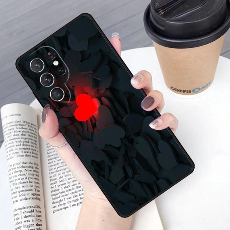 Чехол для телефона с абстрактным узором в виде линий и сердец для Samsung Galaxy S24 S25 Ultra S21 S22 S10E Note 10 Plus 20 FE S23