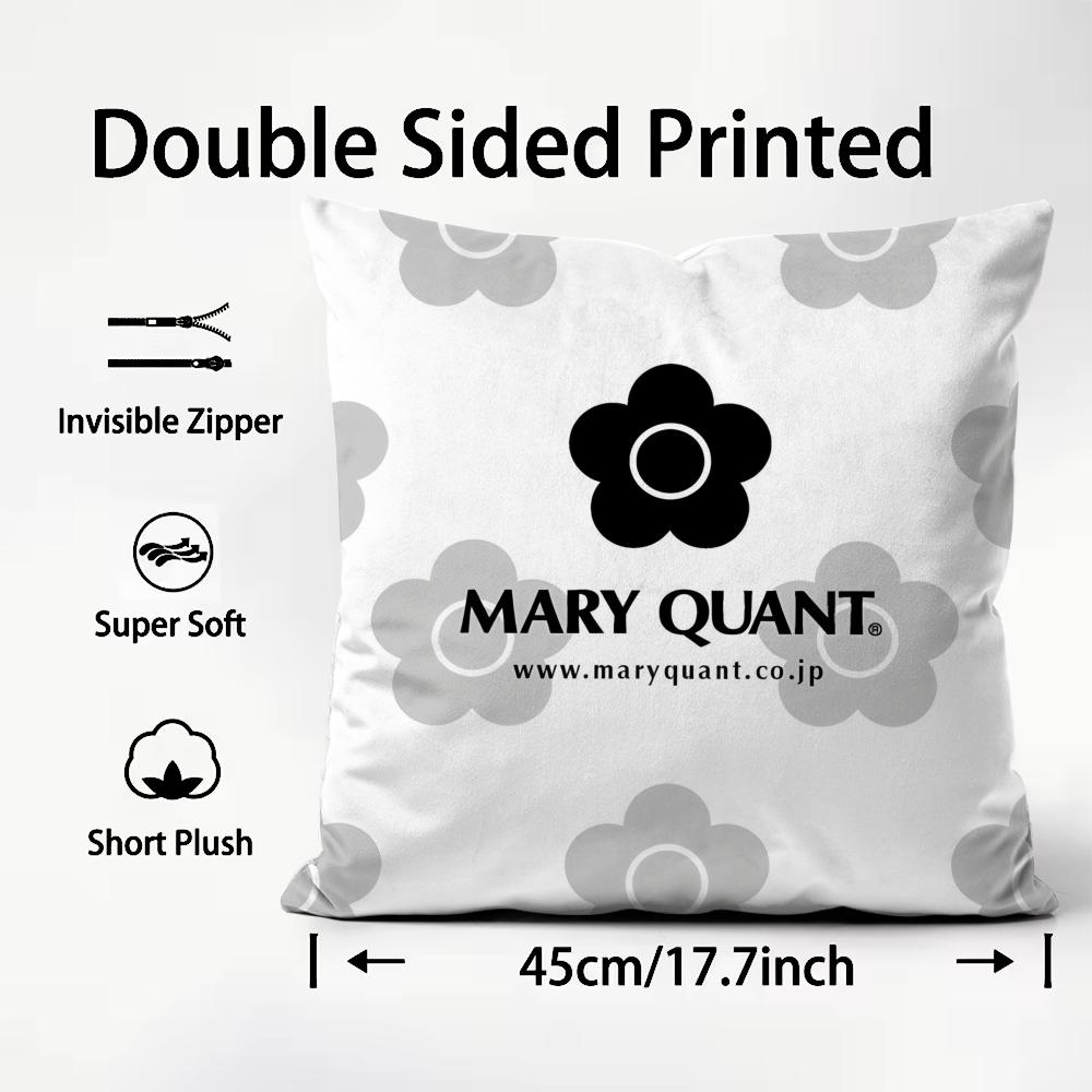 Fashion Brand MMary QQuant Cushion Cover Plush Fabric Soft DoubleSided Printed Sofa Warm Winter Home Child Gift Pillow Case