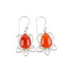Natural Orange Carnelian Gemstone 925 Sterling Silver Handcrafted Earrings 1.70" EE-40-26