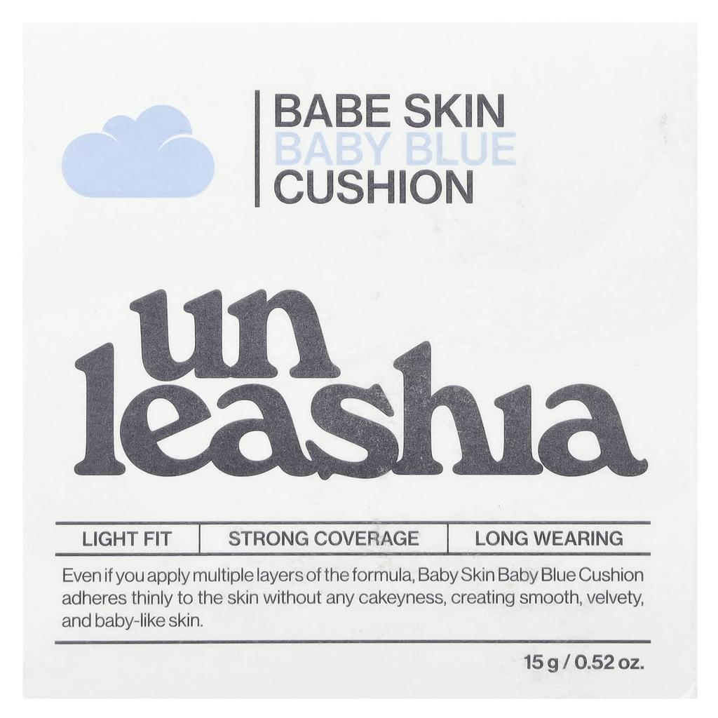 UNLEASHIA Babe Skin, Baby Blue Cushion, SPF40/PA++, 18N Pure, 15 г (0,52 унции)