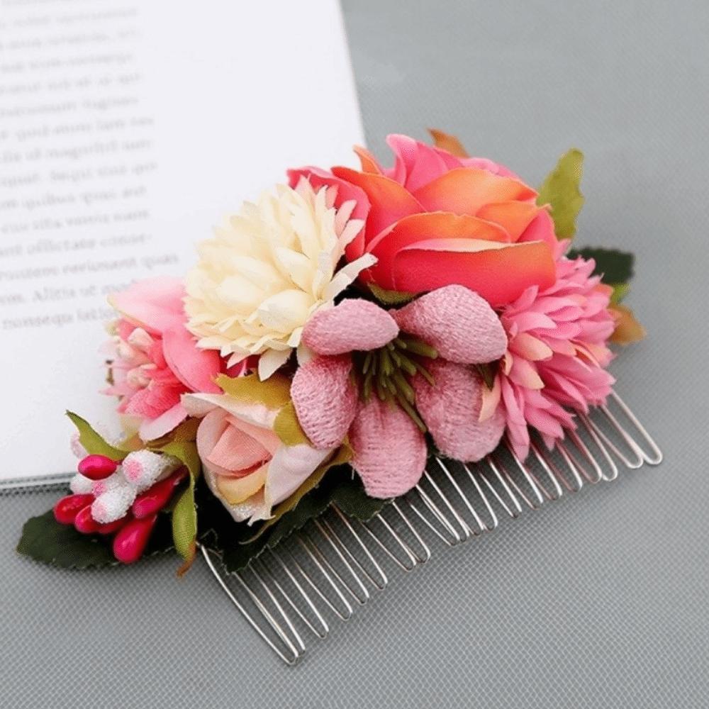 Vintage Flower Hair Comb Simulation Floral Bridesmaid Headwear Bridal Hair Accessories Prom