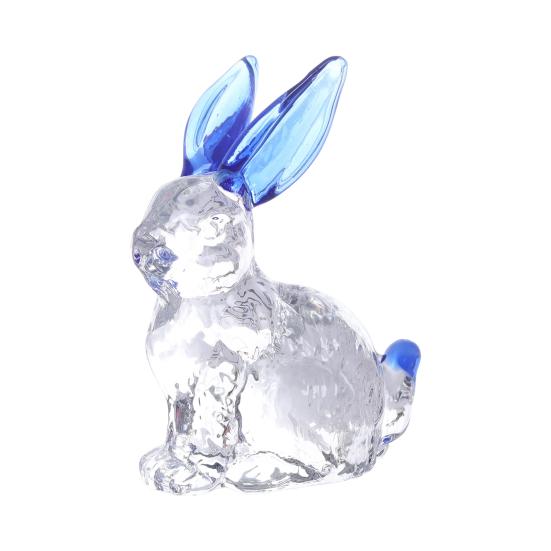 Yousheng Faux Crystal Rabbit Figurine Transparent Collectible Rabbit Statue Glass Art Animal Ornament Bunny Sculpture for Home Office Desk Car