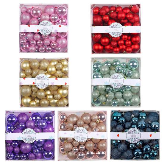 44 Pcs Christmas Balls Ornaments Shatterproof Plastic Baubles Xmas Tree Hanging Decoration for Holiday Party Wedding Decor