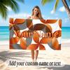 Abstract Geometric Theme Soft Beach Towel Personalized Custom Name Text Towel Portable for Beach Pool Travel
