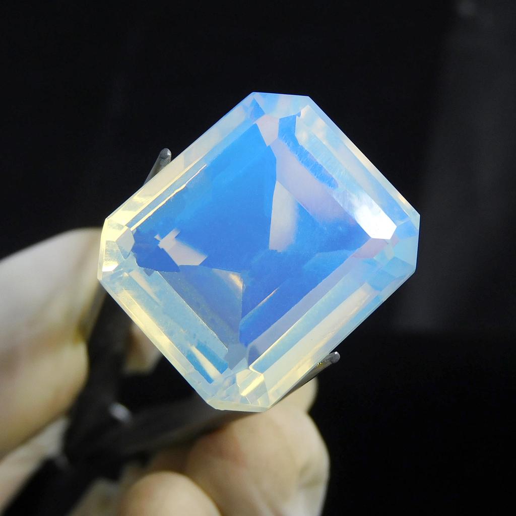 Lab-Created Opal Loose Gemstone Emerald Cut Unique Multicolor 49.15 ct October Birthday Birthstone