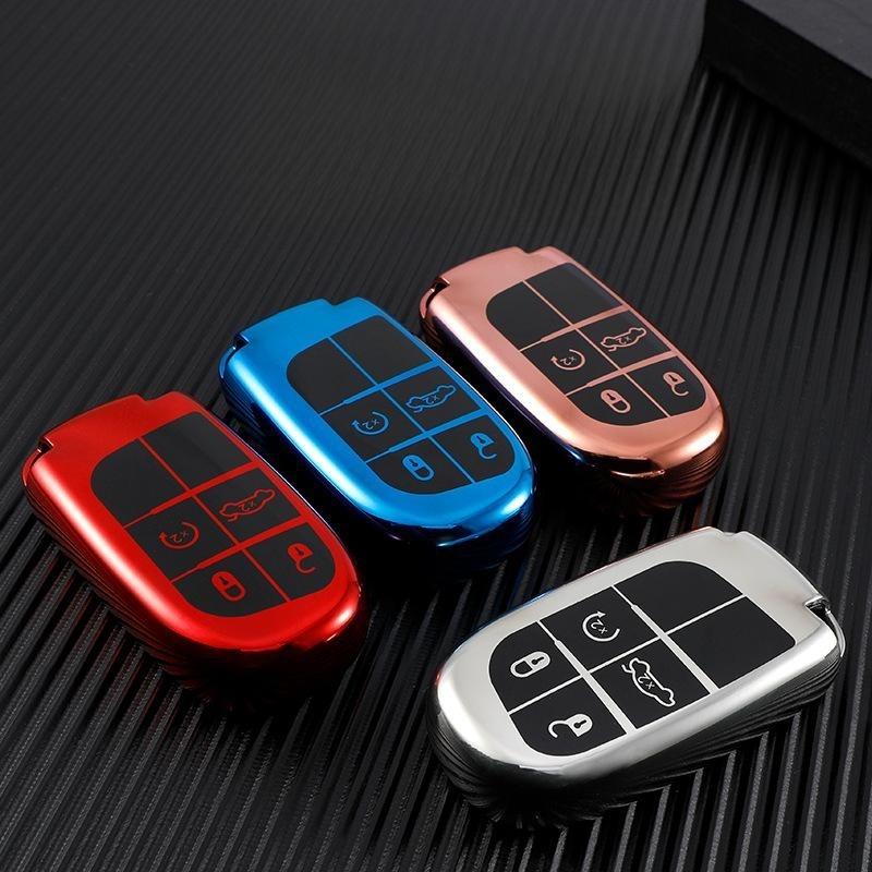 Автомобильный чехол для ключей с 5 кнопками, держатель для Jeep Renegade Compass Grand Cherokee для Chrysler 300C Wrangler Dodge Fiat, аксессуары