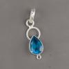 Swiss Blue Topaz Earring Gemstone Pendant, 925 Solid Sterling Silver Pendant Jewelry Handmade Pendant, Silver Jewelry For Gift