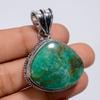 Fabulous Top Grade Qualite 100% Natural Chrysoprase Heart Shape Vintage Style Handmade Jewelry 925 Steling Silver Pendant 1.6" WSJ-4852