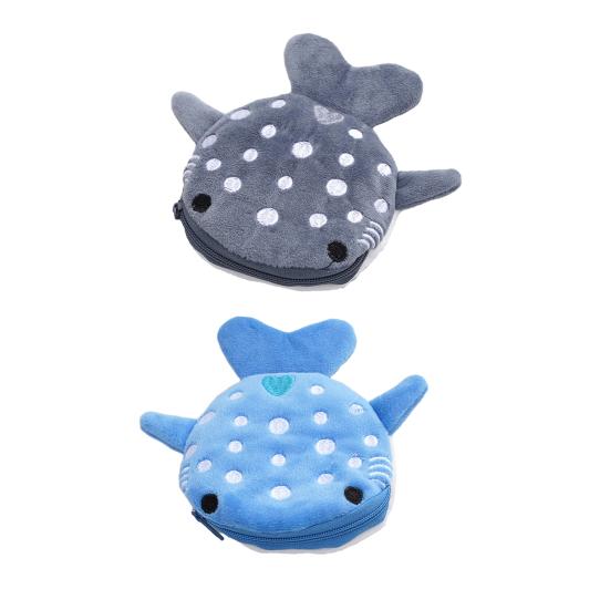 Детский кошелек Yousheng в форме акулы с застежкой-молнией, мягкий плюшевый детский кошелек, косметичка, сумка для хранения наушников с линией передачи данных