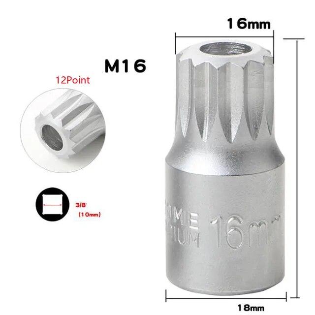 M16 H17 S8 S10 Пробка сливного отверстия масляного картера Торцевой ключ 3/8 дюйма Привод Авторемонт Коробка передач Винт Гаечный ключ Инструмент для ремонта автомобиля