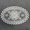 French Retro White Lace Round Placemat with Heavy Embroidery