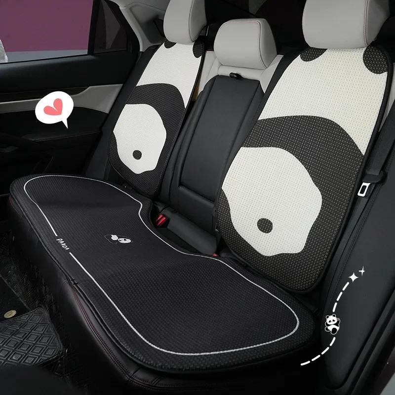 2024 Cartoon Panda Car Seat Cushion Full Set Fashion Breathable Car Seat Cushion Cover Anti Slip Panda Interior Accessories