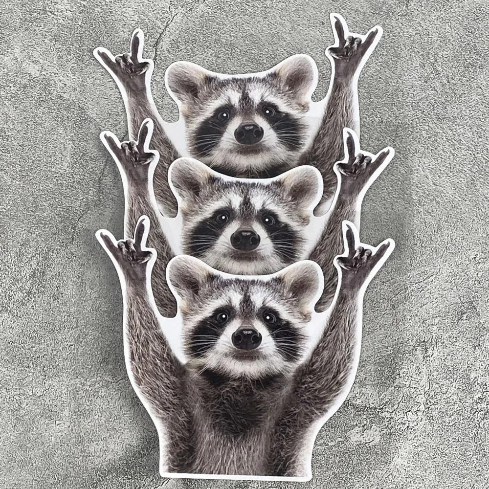 Funny Raccoon Motorcycle Stickers Cartoon Waterproof Fuel Tank Decoration Accessories Motorbike Body Durable Vinyl Decals