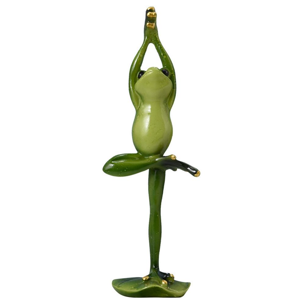 Лягушка Орнамент Полимерные изделия Скульптура лягушки Статуя Лягушки для йоги Фигурка Декор AVE