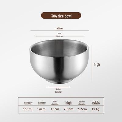 Двухслойная термоизолированная миска из нержавеющей стали ZISIZ (14см)