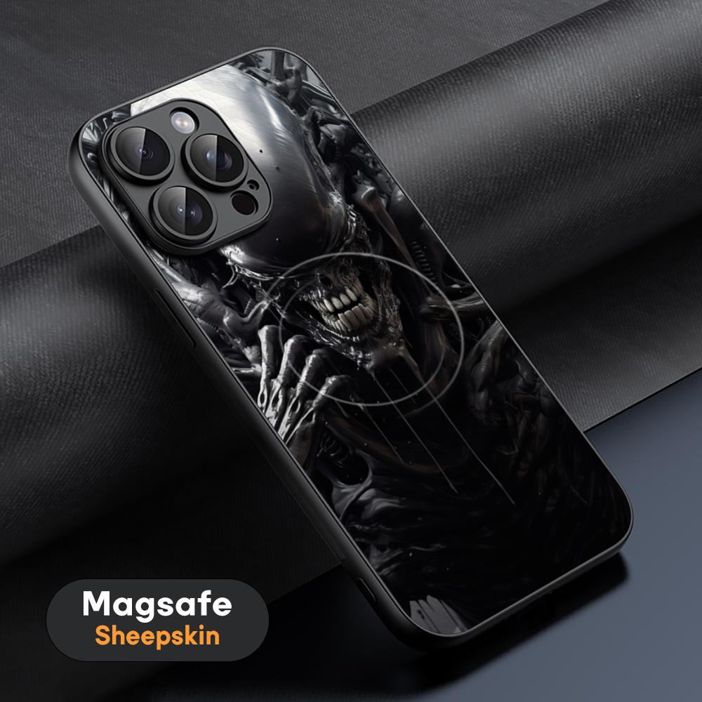 Film Alien M-Mons-TER Cool Phone Case For iPhone 17 16 15 14 13 12 11 Plus Pro Max High-end Luxury Magsafe Sheepskin