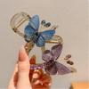 New Retro Embroidery Butterfly Hair Claw Women Girls Elegant Hair Grab Clip Back of Head Half Tie Shark Clip Styling Accessories