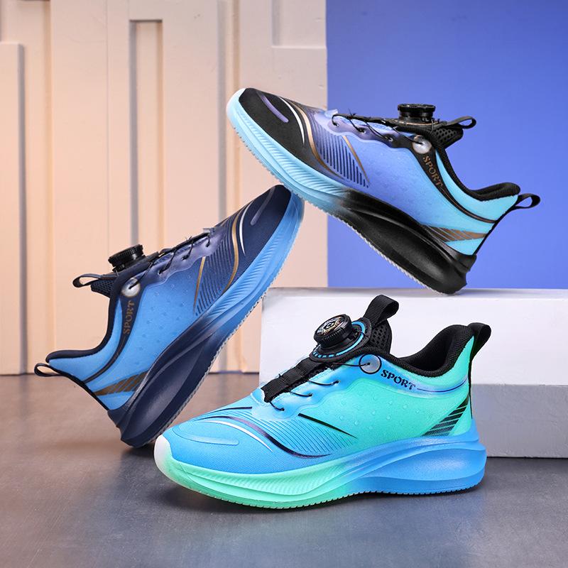 Boys' Sports Shoes Spring and Autumn New Mesh Breathable Trend Casual Shoes Racing Lightweight Soft Sole Children's Running Shoes