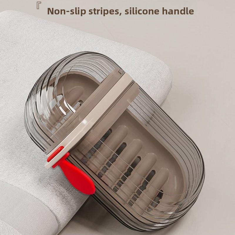 1/2pcs Elegant Leak-Proof Soap Holder: Compact Double-Layered Case with Lid for Dry, Portable Soap Storage at Home and on Travel