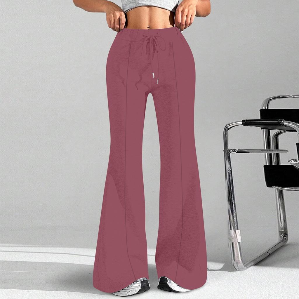 Женские модные свободные брюки-карго с завязками на талии, однотонные, расклешенные