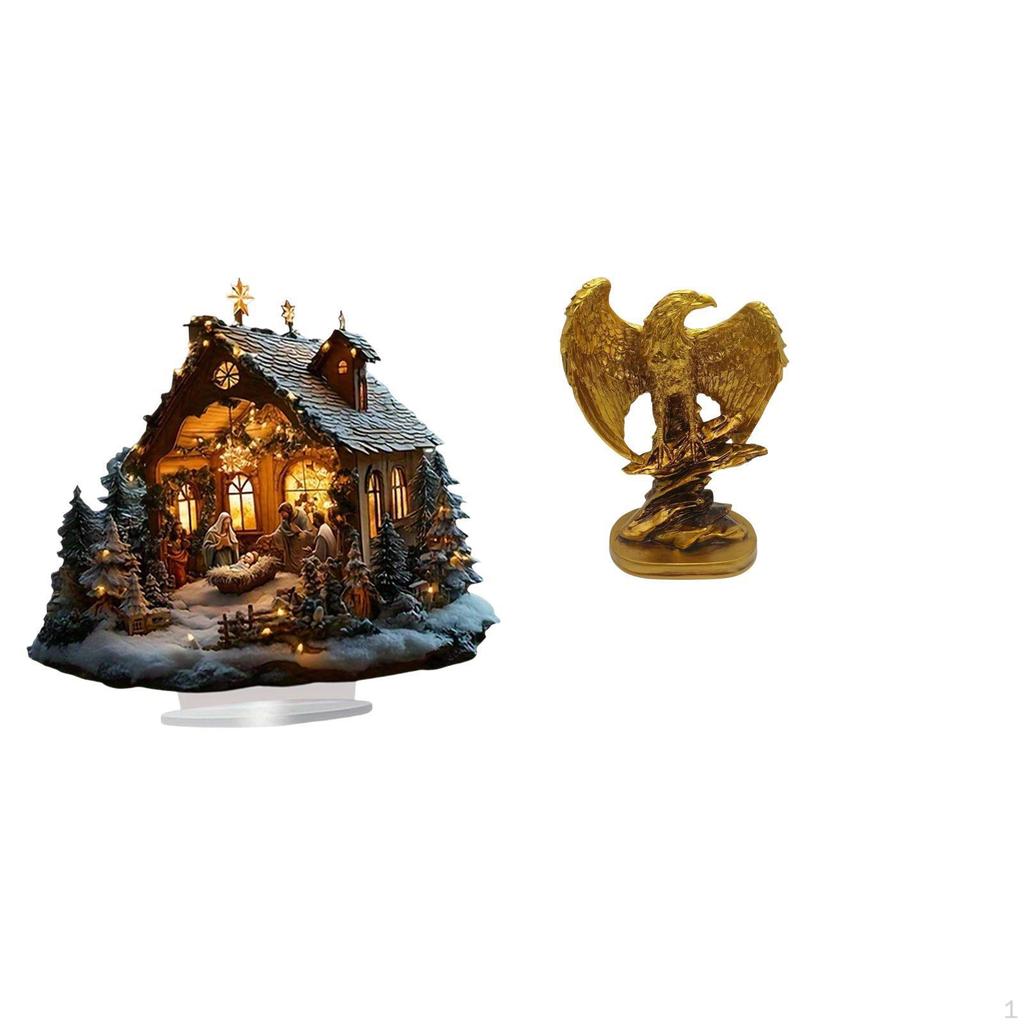 Скульптура Рождества Акриловая Настольная Фигурка Фигурка из Смолы Статуэтка на Стол Украшение Животное
