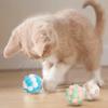6pcs Cat Toys Colorful Handmade Bell Ball Elastic Plush Ball Interactive Playing Chase Kitten Pet Supplies Accessories