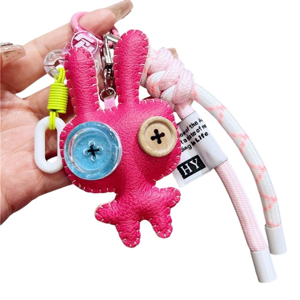 PU Cartoon Keychain Button Eye Dolls Pendant Creative Bag Accessories Bag/key Decor