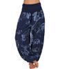 Women Casual Plus Size Print Elastic Waist Straight Loose Haren Long Pants