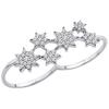 Plural Silver Ring 'Stars' White (rhodium)