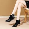 Модные НОВЫЕ Осенние женские сапоги с острым носком и каблуком-рюмочкой, кожаные туфли для женщин, ботильоны разных цветов, элегантные сапоги на молнии