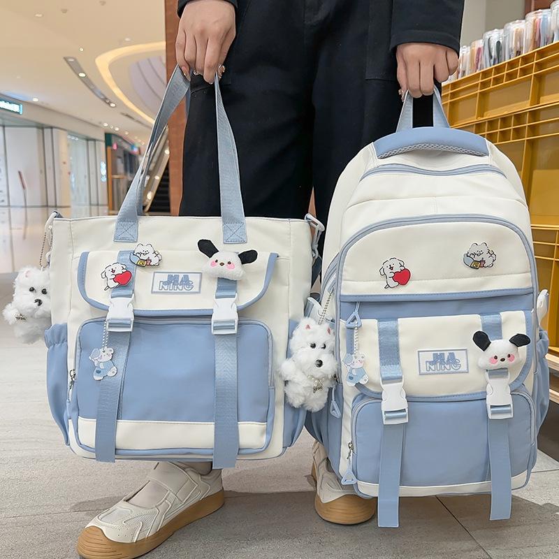 Детские школьные ранцы Ученики начальной школы Девочки Ученики средней школы Большая вместимость Высокий внешний вид Рюкзак из двух частей