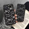 Черный чехол для телефона с кружевным узором для iPhone 17 16 15 16e 14 13 12 11 Pro Max Plus Защитный чехол