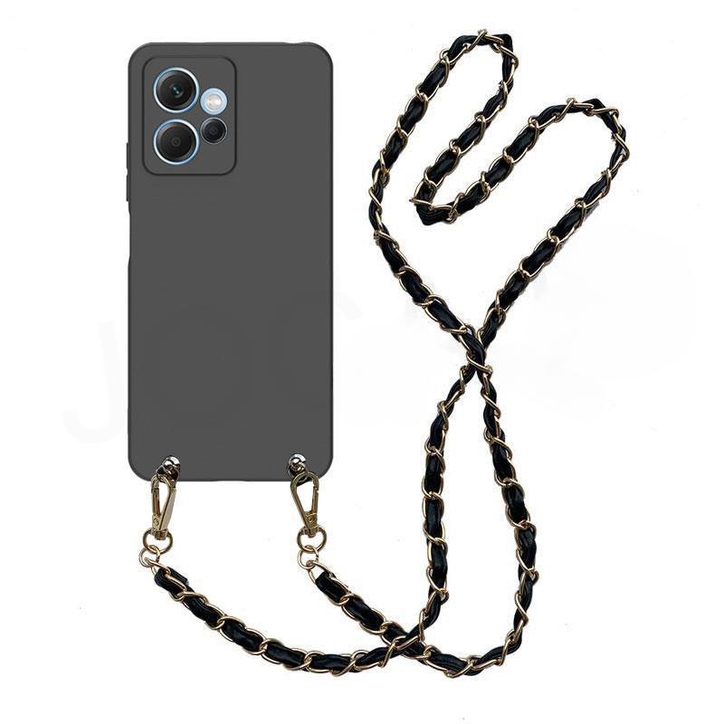 Чехол-цепочка через плечо с ремешком на шею из кожи для Redmi Note 13 Pro Plus 12 Pro 4G 5G 12 Turbo 11 10 10s 11s Мягкий силиконовый противоударный чехол
