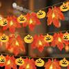 Hanging LED String Light Halloween Pumpkin String Lamp Maple Leaves Garland  Home Decoration