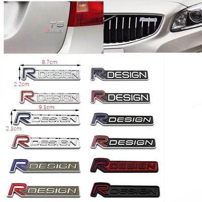 3D металлический Rdesign R Design передняя решетка автомобиля значок наклейка эмблема наклейка украшение для XC40 XC60 XC90 V90 S90 S60 V60 V40 C70