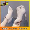 Heel Bow Celebrity High Heels Short Boots Women 2025 New Internet Celebrity Thin Boots Thin Heel Single Boots Martin Boots