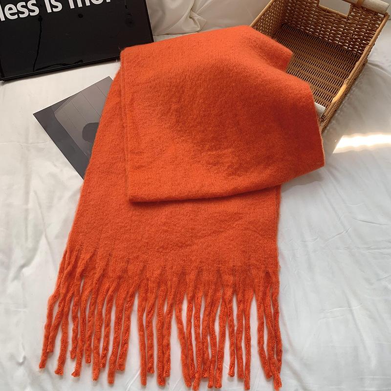 Knitted Scarf Thickened Warm Scarf Women's Winter High-end Warm Scarf Scarf Shawl