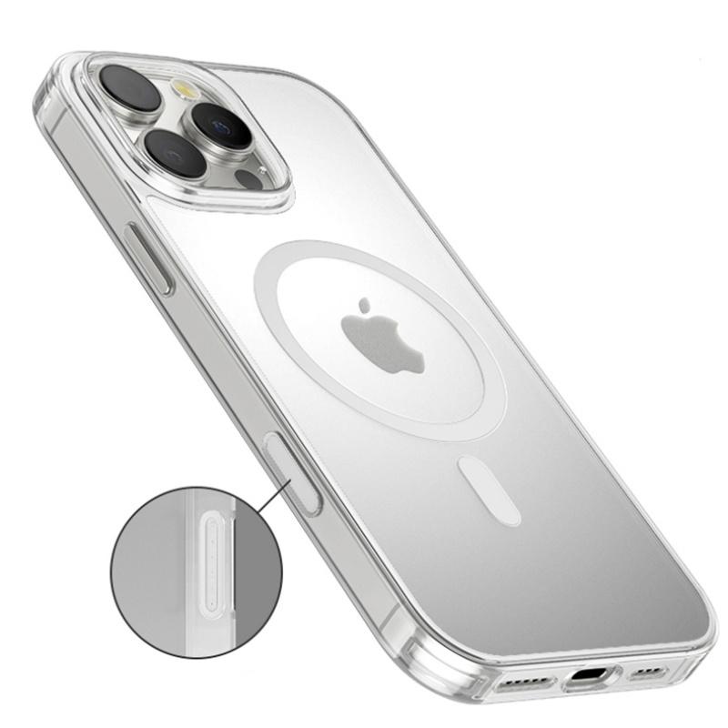 Улучшенный матовый чехол Magsafe для iPhone 16 Plus/16/15/14/13 Pro Max с кнопкой AI, устойчивый к падениям, прозрачный магнитный чехол