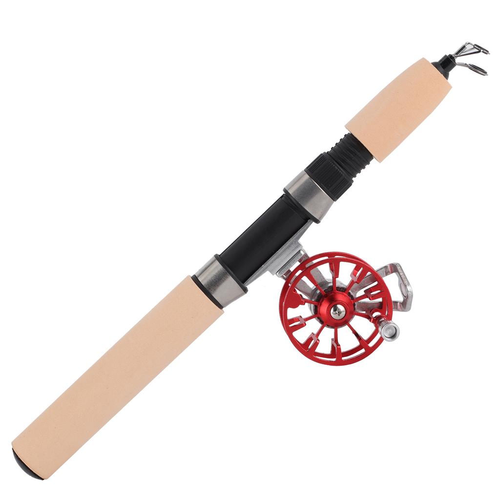 Зимняя удочка телескопическая FD50 с катушкой, портативный набор для рыбалки, комбо удочка-катушка, красный