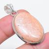 Natural Orange Aventurine 925 Sterling Silver Jewelry Pendant 1.81" c9V92