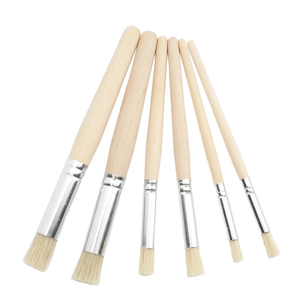 6 шт. деревянные трафаретные кисти, эргономичный набор трафаретных кистей, кисти из щетины для рисования акварелью