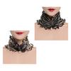2Pcs Women Faux Silk Scarf Printing Faux Pearl Decor Lace Trim Lightweight Scarf Hand Strap Accessory