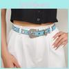 Belt Blue Rhinestone Decorated Sparkling Diamond Sequins Versatile Women For