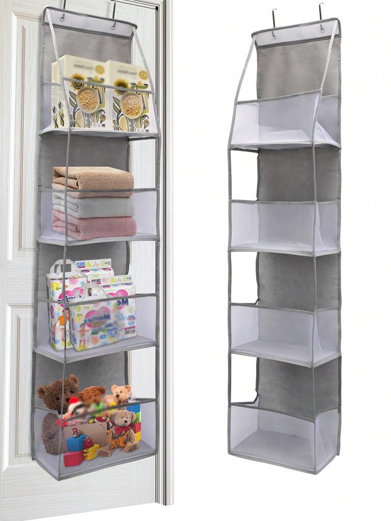 1pc 4 Layer Over The Door Hanging Organizer,Cosmetics Wall Hanging Storage Organizer,Large Capacity Mesh Holder With Clear Pockets Hanging Storage Bag