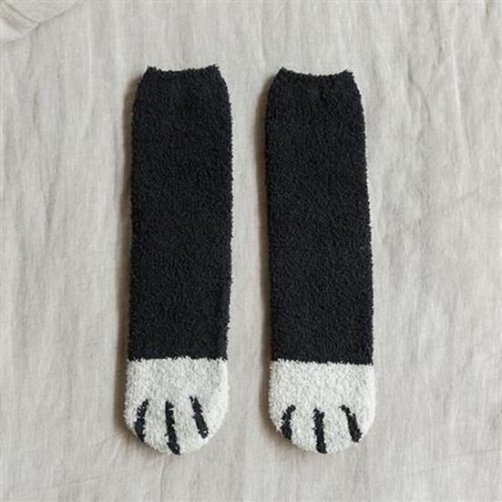 Cat Paw Floor Socks Cute Warm Winter Fuzzy Socks Thickened Stretchy Fluffy Slipper Socks for Home Bedroom Indoor Wear Sleeping