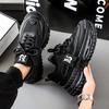 Summer Men's Shoes New Breathable Mesh Sports Shoes Men's Trend Versatile Thick Sole Heightening Casual Black Shoes