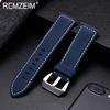 18mm 20mm 22mm 24mm Matte Leather Watchband Men Women Strap Luxury Brand Red Blue Green Watch Band Accessories