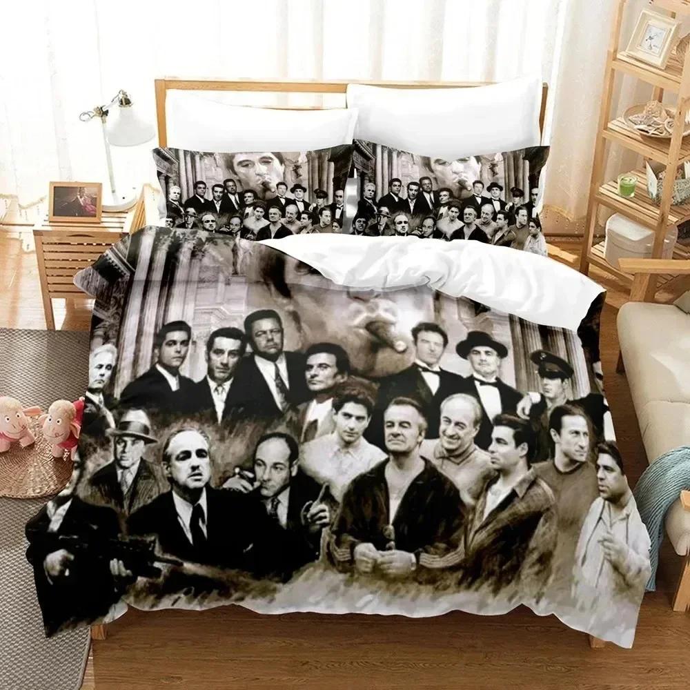 Luxury New 3D Print Godfather Bedding Set Duvet Cover Bed Set Quilt Cover Pillowcase king Queen Size Boys Adult Bedding Set