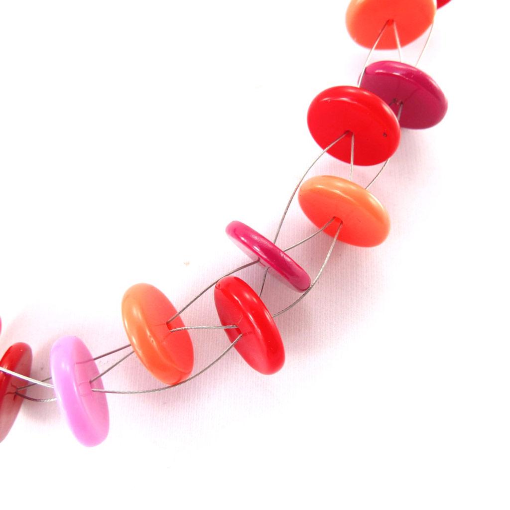 NOA [K0179] - Дизайнерское колье «Раскраска» красно-розовый